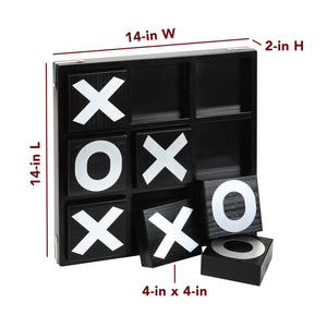 Hathaway Vintage Tic-Tac-Toe Set - 14 x 14 in board, 2 in deep, with 4 x 4 in playing tiles