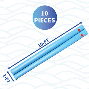 Blue Wave Double Water Tube - 10-ft option, twin chambers 1 ft across, supplied 10 to a pack