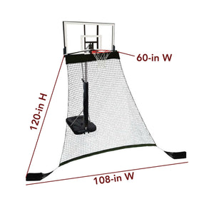 Hathaway Rebounder Basketball Return - 120 in high, 108 in wide at the base, 60 in at the hoop