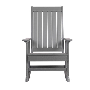 Island Retreat Ez-Care Tek-Wood Adirondack Rocker Patio Furniture & Umbrella