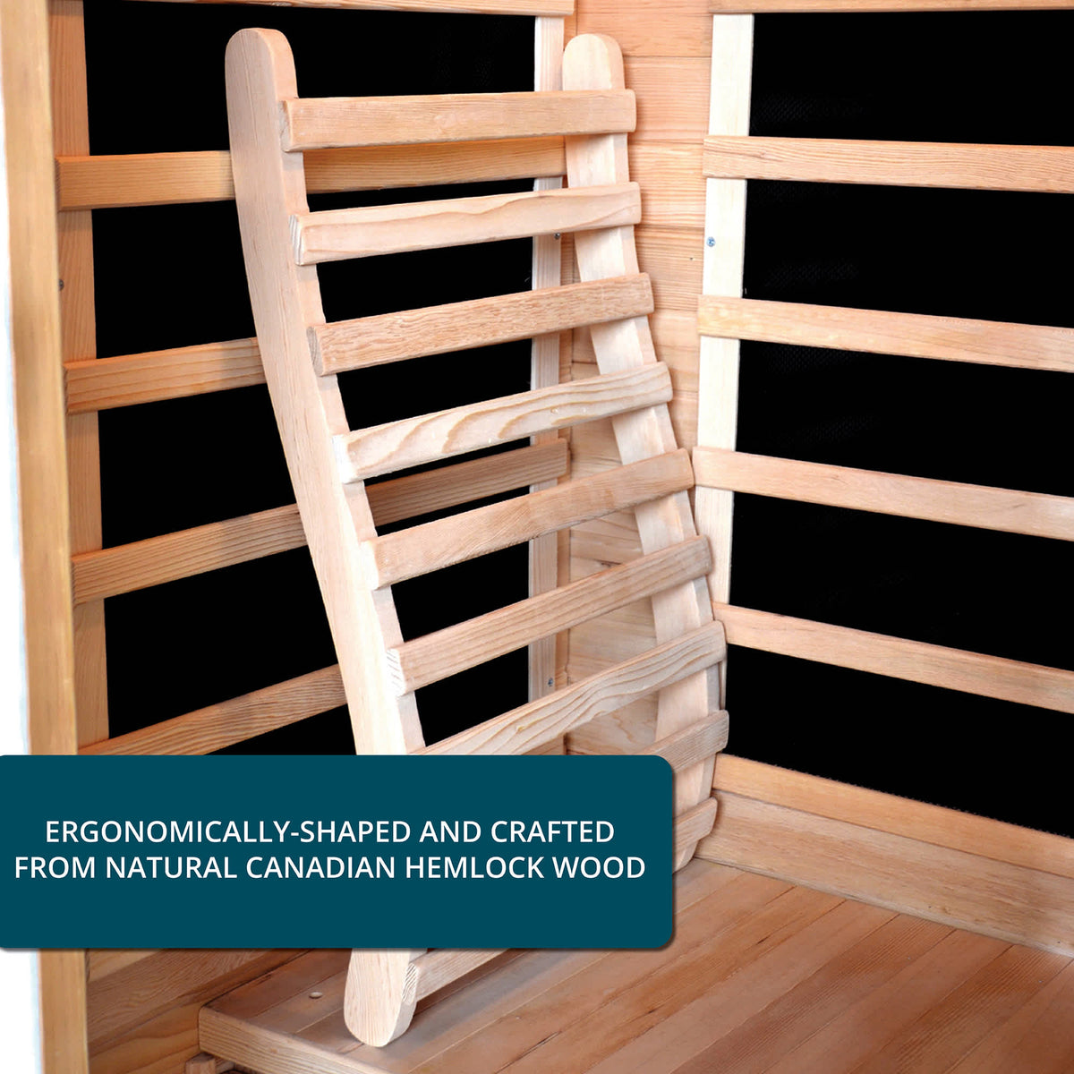 HeatWave Universal Sauna Backrest - ergonomically shaped and made from Canadian hemlock