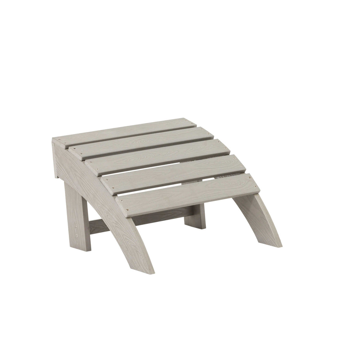Island Retreat Ez-Care Tek-Wood Adirondack Ottoman Patio Furniture &amp; Umbrella — Slate Grey / Adirondack Ottoman