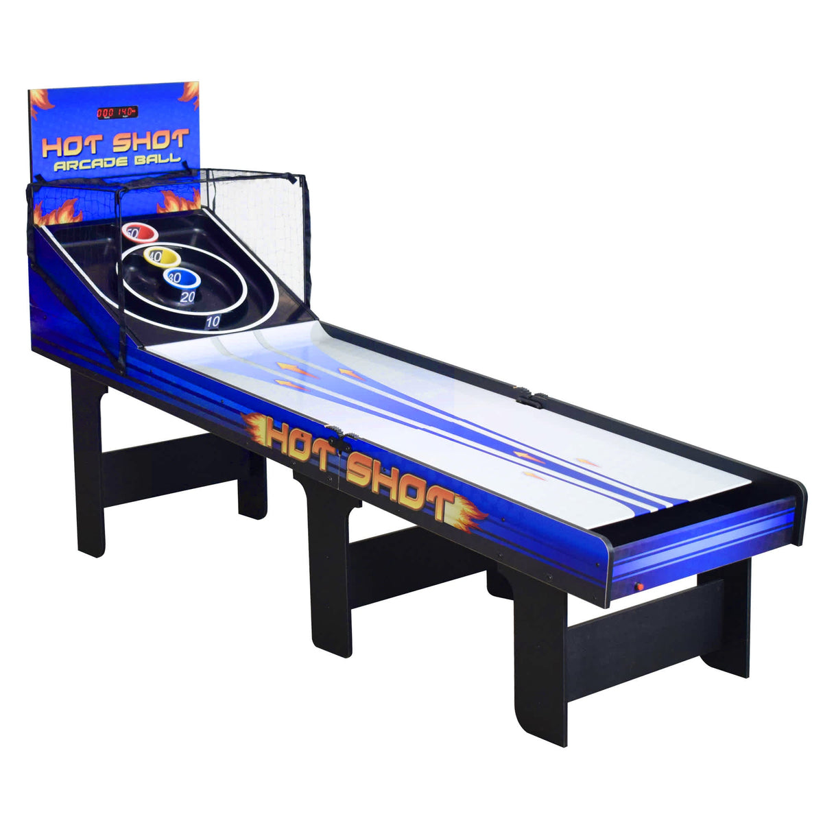 Hathaway Hot Shot 8-ft Roll Hop and Score Arcade Game Table with LED Scoring Game Room Table