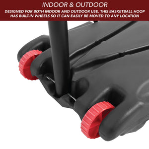 Hathaway Top Shot Basketball System - built-in wheels under the fillable base for moving the hoop