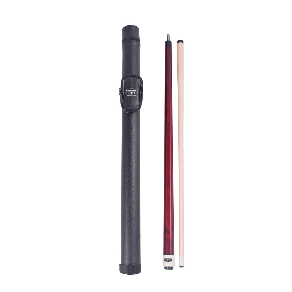 Hathaway Conquest 58-in Cue Stick and Case Set Game Room Table — Red