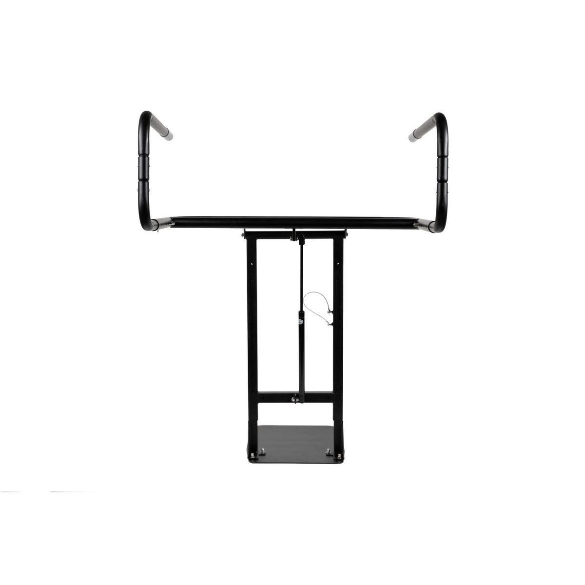 HeatWave Premium Cover Lift - front elevation showing the cradle arms and mounting plates