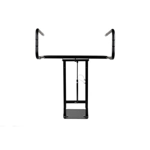 HeatWave Premium Cover Lift - front elevation showing the cradle arms and mounting plates