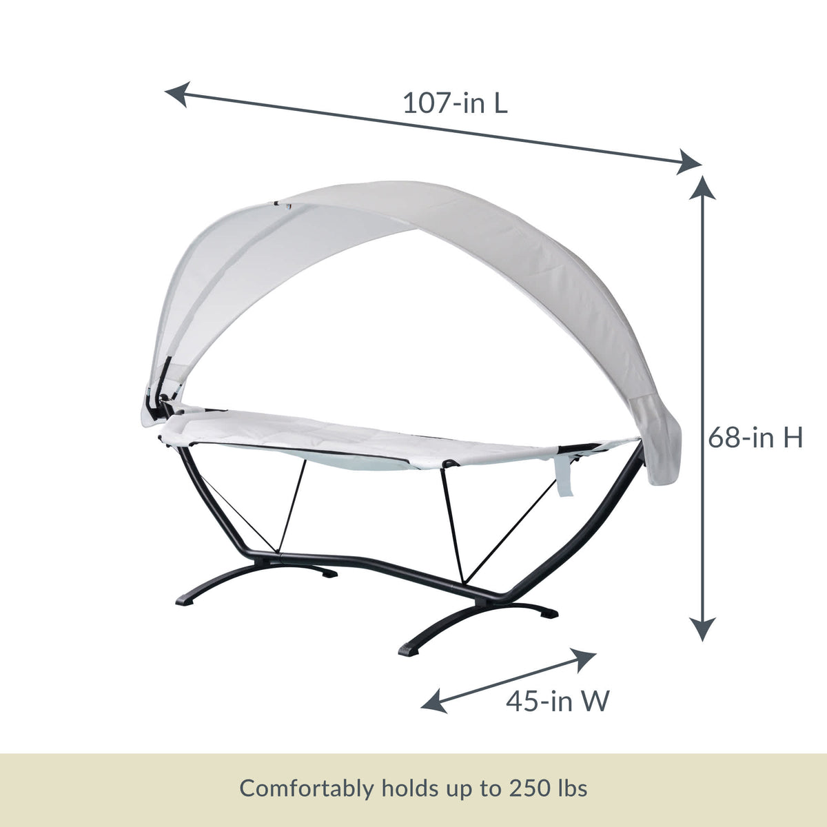 Island Retreat Sea Breeze Lounger - 107 in long, 68 in high, 45 in wide; holds up to 250 lb