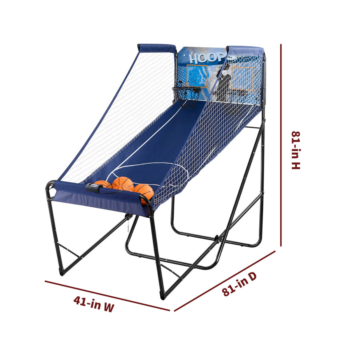 Hathaway Hoops Dual Basketball Arcade - 81 in high, 81 in deep and 41 in wide