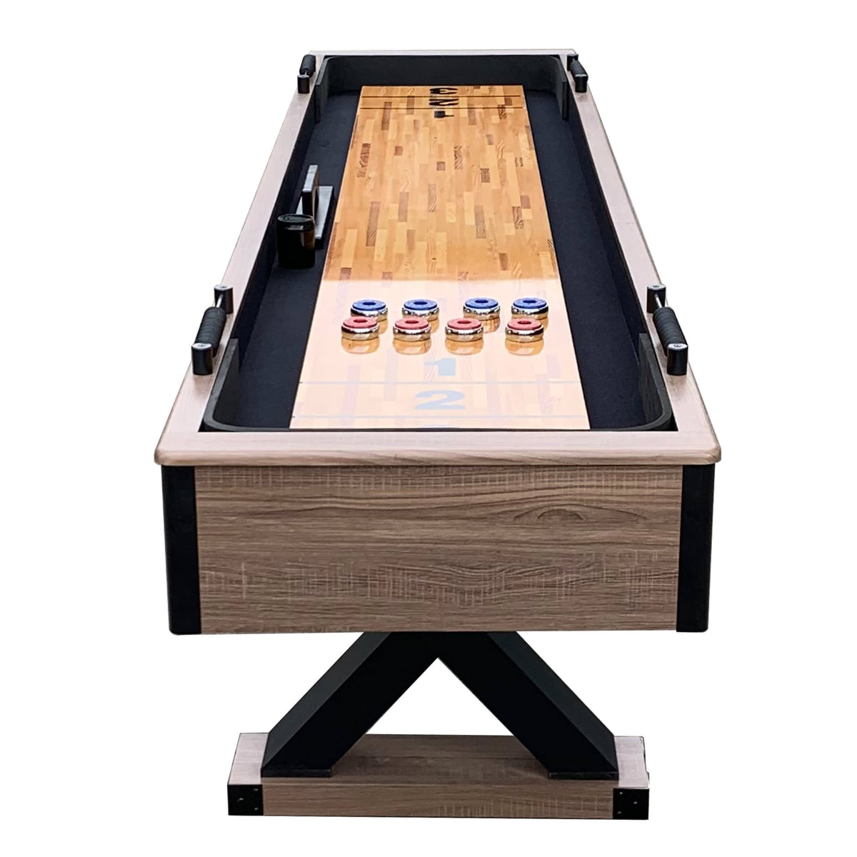 Hathaway Excalibur 9-ft Shuffleboard Table - Driftwood Finish Game Room Table — shown from the opposite side (2)