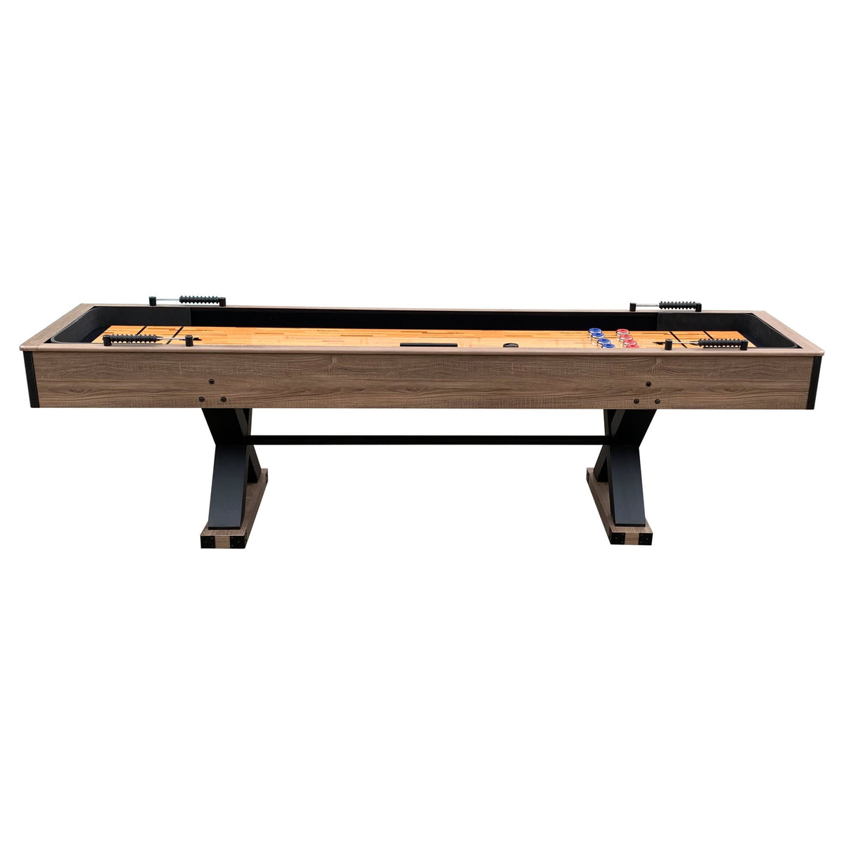 Hathaway Excalibur 9-ft Shuffleboard Table - Driftwood Finish Game Room Table — shown from the opposite side (3)
