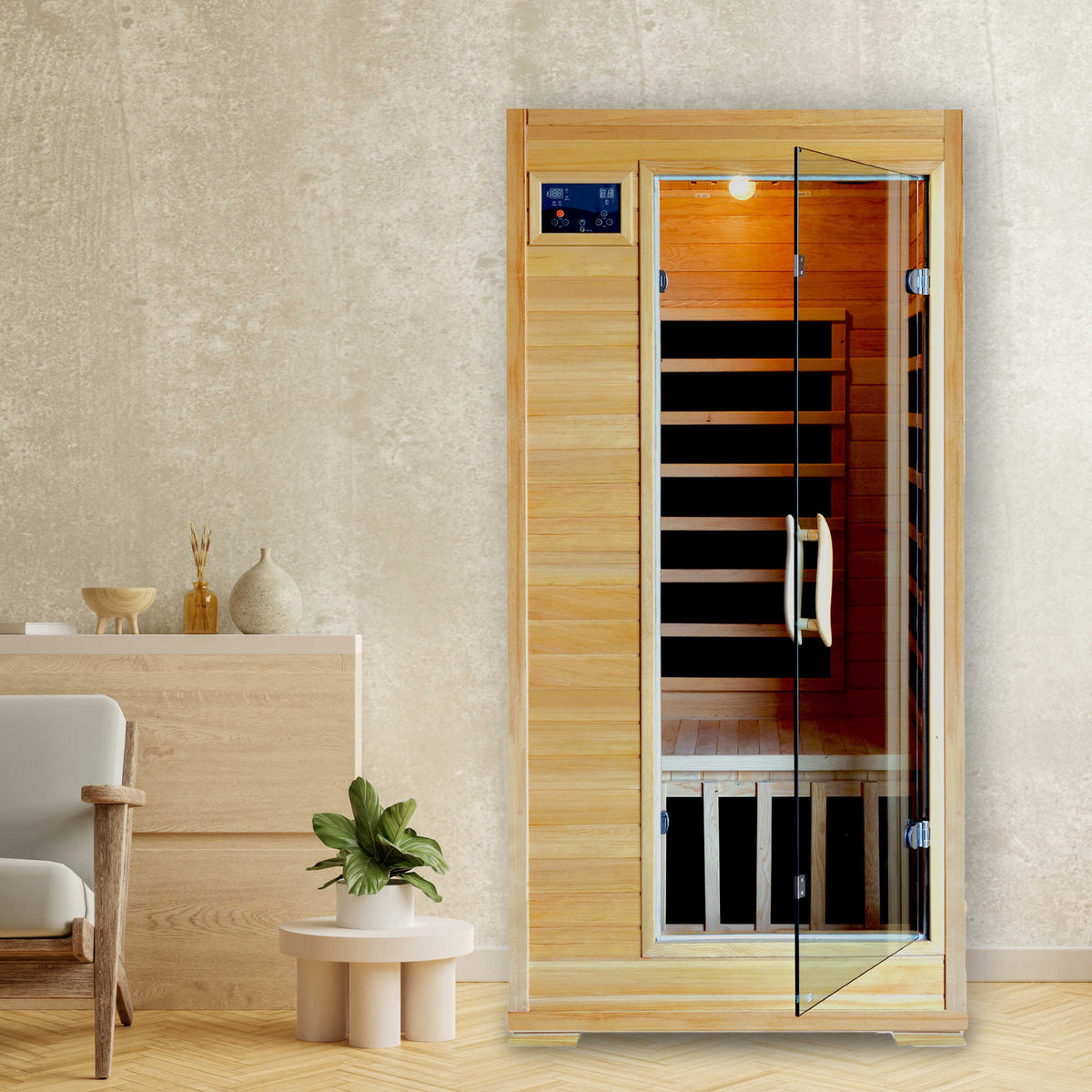 HeatWave Buena Vista Carbon Sauna Sauna &amp; Spa — shown in use
