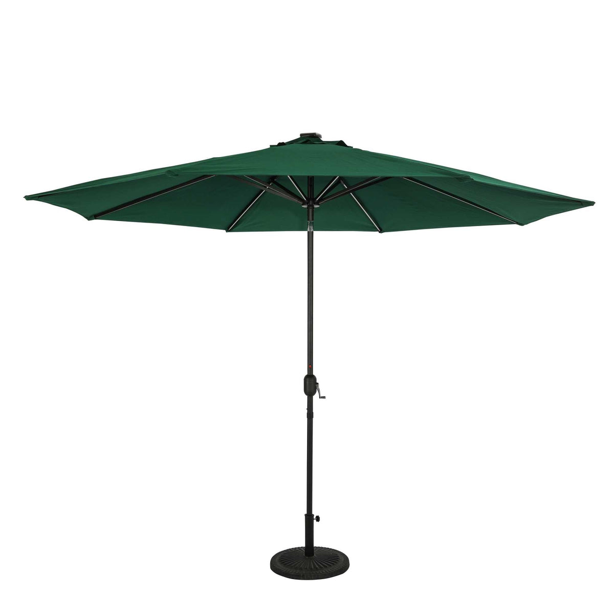 Island Umbrella Calypso Fiesta 11-ft Octagonal Market Umbrella with Solar LED Lights — Hunter Green / Breez-Tex / Umbrella