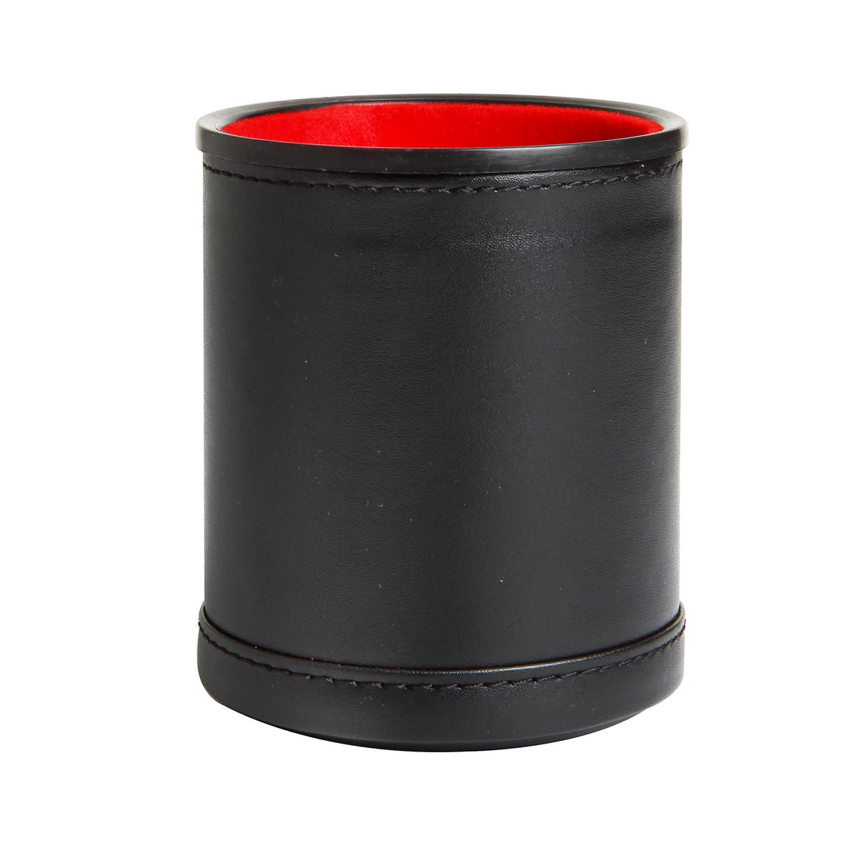 Hathaway Modifier Dice Cup - empty cup upright showing the stitched seam and red felt interior