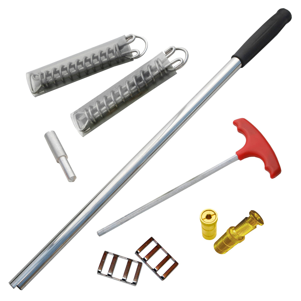 Arctic Armor 18-Year Mesh Safety Cover w/ Step Section, Tan - anchor hardware: springs, brass anchors, tamping rod