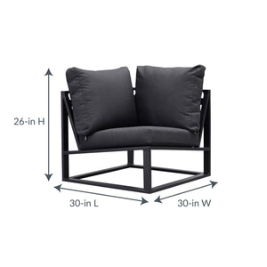 Island Retreat Monaco Contemporary Outdoor Sectional - Slate Grey Patio Furniture — dimension and specification diagram (1)