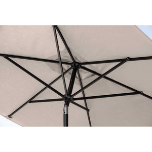 Island Umbrella Adriatic Market Umbrella - underside showing the eight-rib frame and centre hub