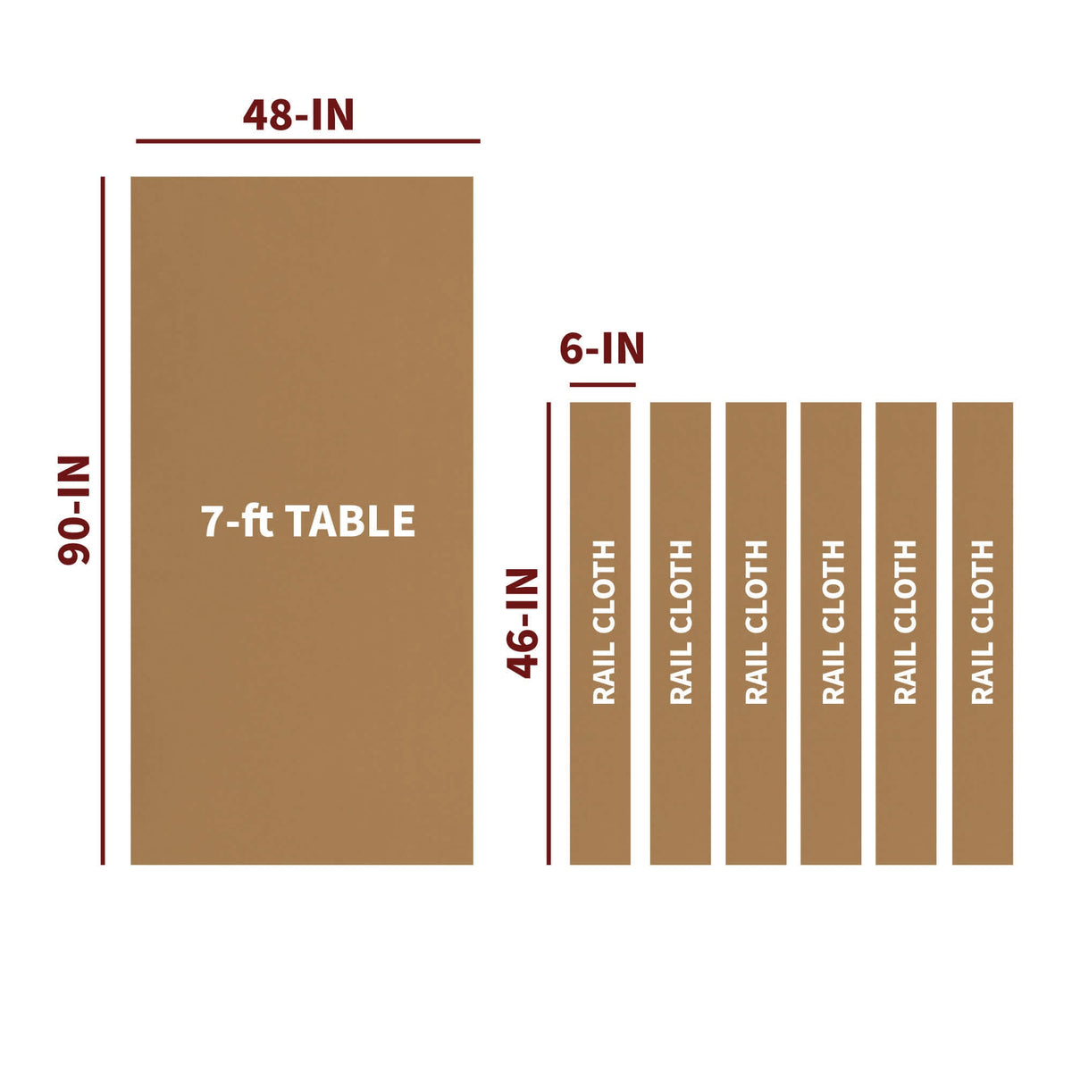 Championship Saturn II Billiard Cloth, Camel - 7-ft bed 90 x 48 in plus six 46 x 6 in rail strips