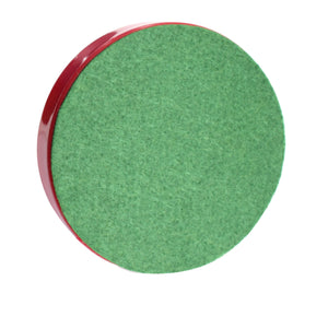 Hathaway Air Hockey Striker, Red - green felt glide face filling the frame