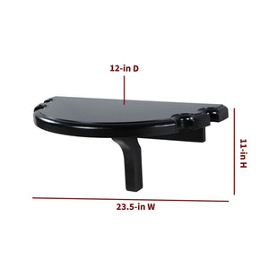 Hathaway Half Moon Wall Shelf, Black - 23.5 in wide, 12 in deep and 11 in high