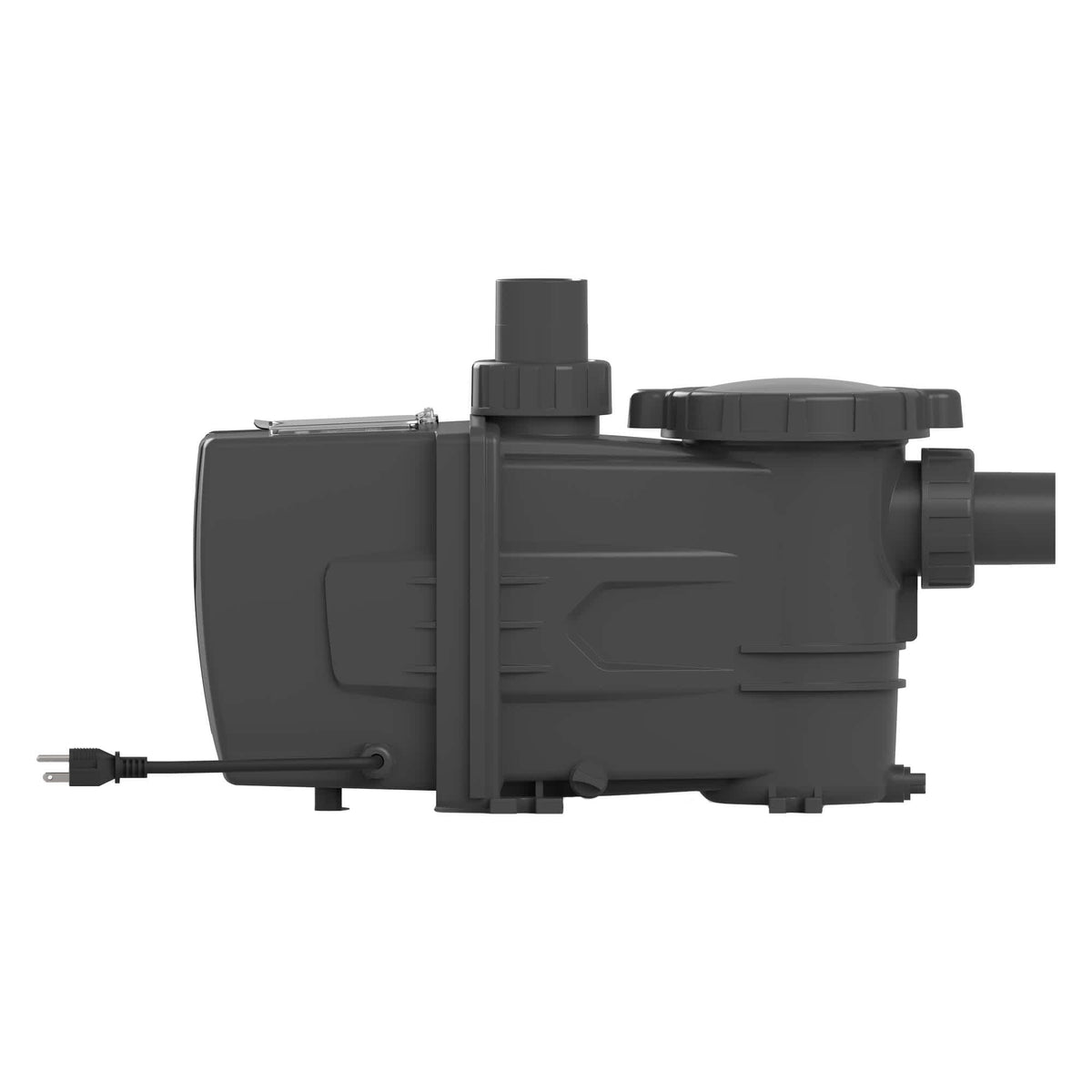 Blue Wave FlowXtreme PRO VS Pool Pump - side profile showing the motor, base feet and power lead