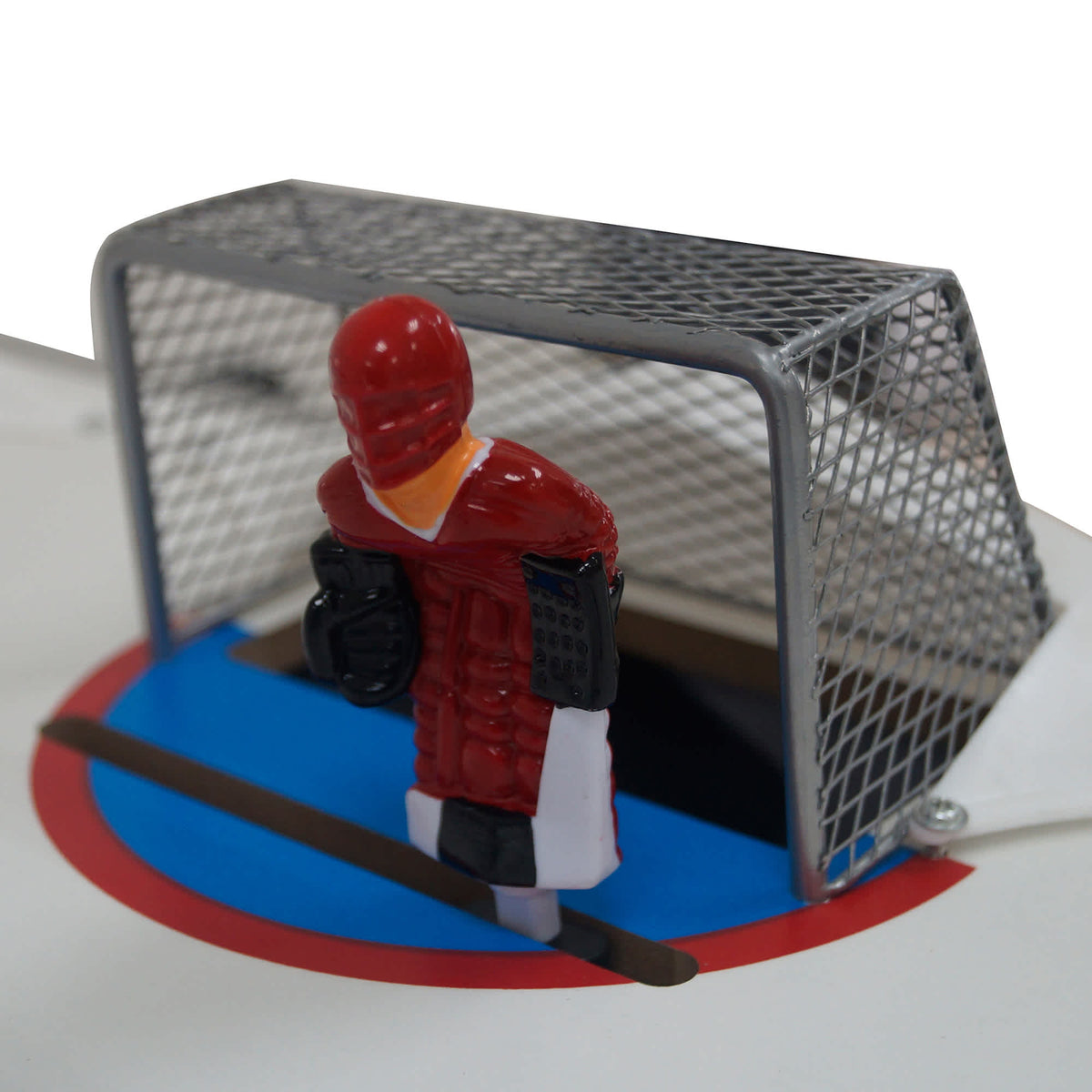 Hathaway Breakaway Dome Hockey Table - goalmouth with the red goaltender figure and steel net