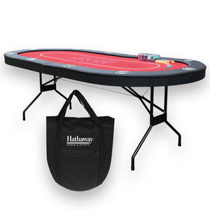 Hathaway Fourth Street 84-in Texas Holdem Folding Table Set Game Room Table
