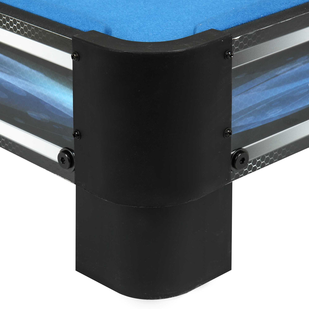 Hathaway Breakout Table Top Pool Table - moulded corner cap over the aluminium side rails