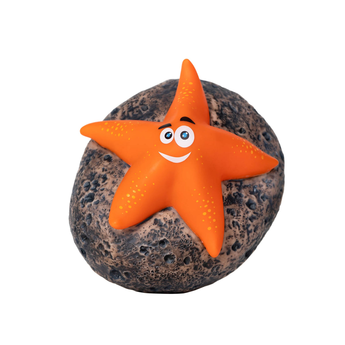 Blue Wave Starfish Floating Chlorine Dispenser, Orange - starfish and moulded rock float seen from above
