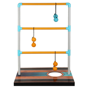 Hathaway Triple Play Toss Set - one assembled ladder unit with bolas hung on all three rungs