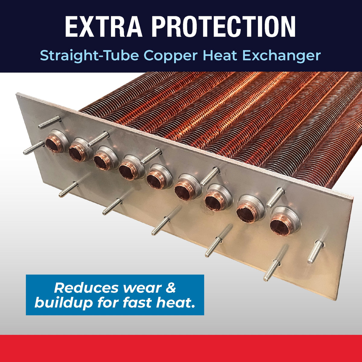 Raypak Digital straight-tube copper heat exchanger