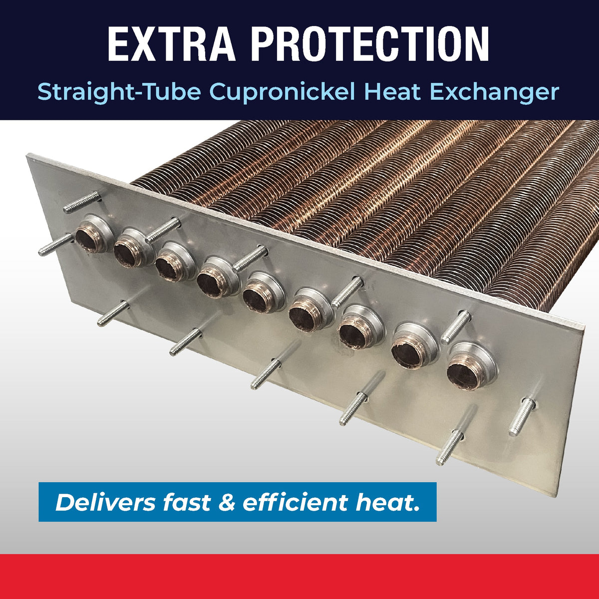 Raypak Digital straight-tube cupronickel heat exchanger
