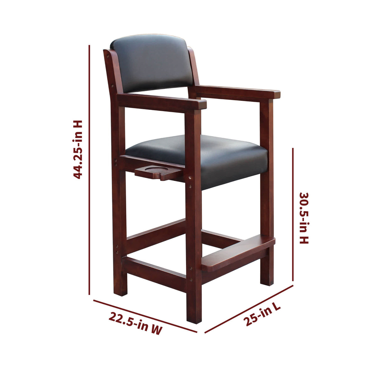Hathaway Cambridge Spectator Chair, mahogany - 44.25 in high, 25 x 22.5 in, 30.5 in seat
