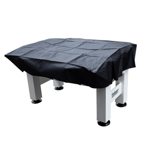 Hathaway Highlander Outdoor Foosball Table - weatherproof cover fitted over the white cabinet