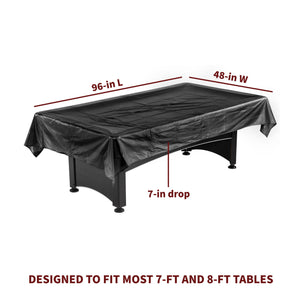 Hathaway 8-ft Billiard Table Cover - 96 x 48 in with a 7-in drop; fits most 7-ft and 8-ft tables