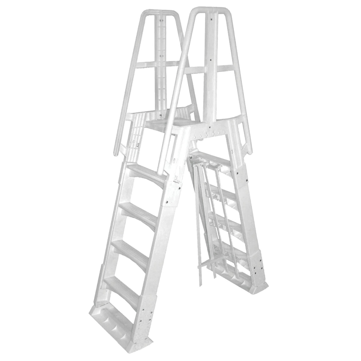 Blue Wave Premium A-Frame Above Ground Pool Ladder - White Pool Ladder &amp; Step