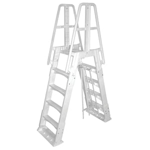 Blue Wave Premium A-Frame Above Ground Pool Ladder - White Pool Ladder & Step