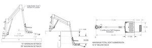 Global Pool Products R-450R rotational pool lift dimension drawing