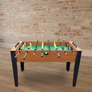 Hathaway Hurricane Foosball Table - table set against an exposed brick wall in a games room