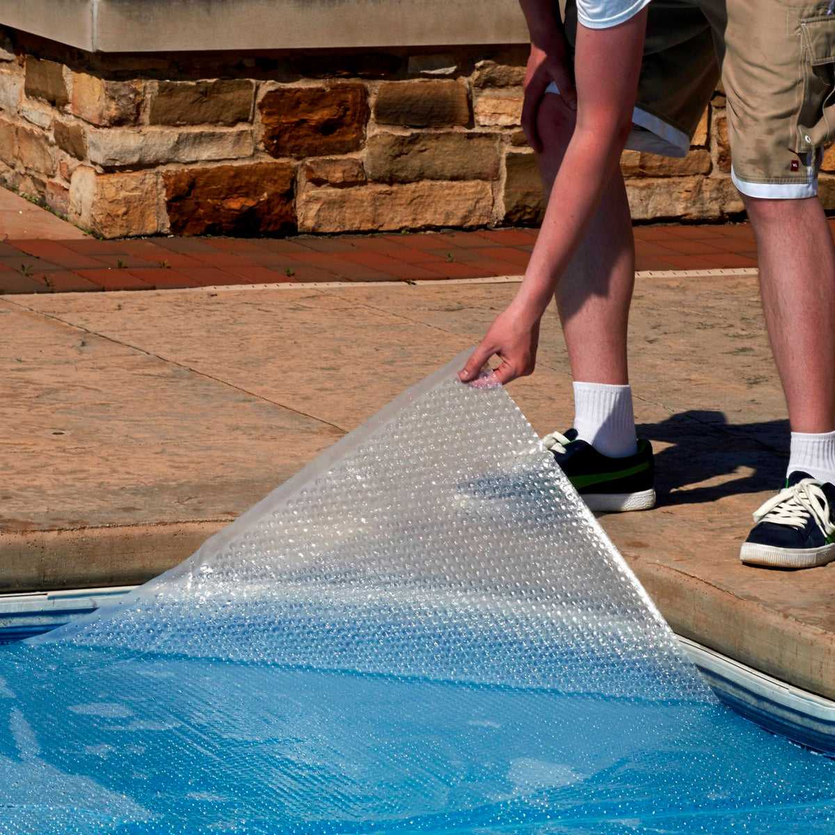 Blue Wave 14-mil Solar Blanket for Rectangular In-Ground Pools - Clear Pool Cover