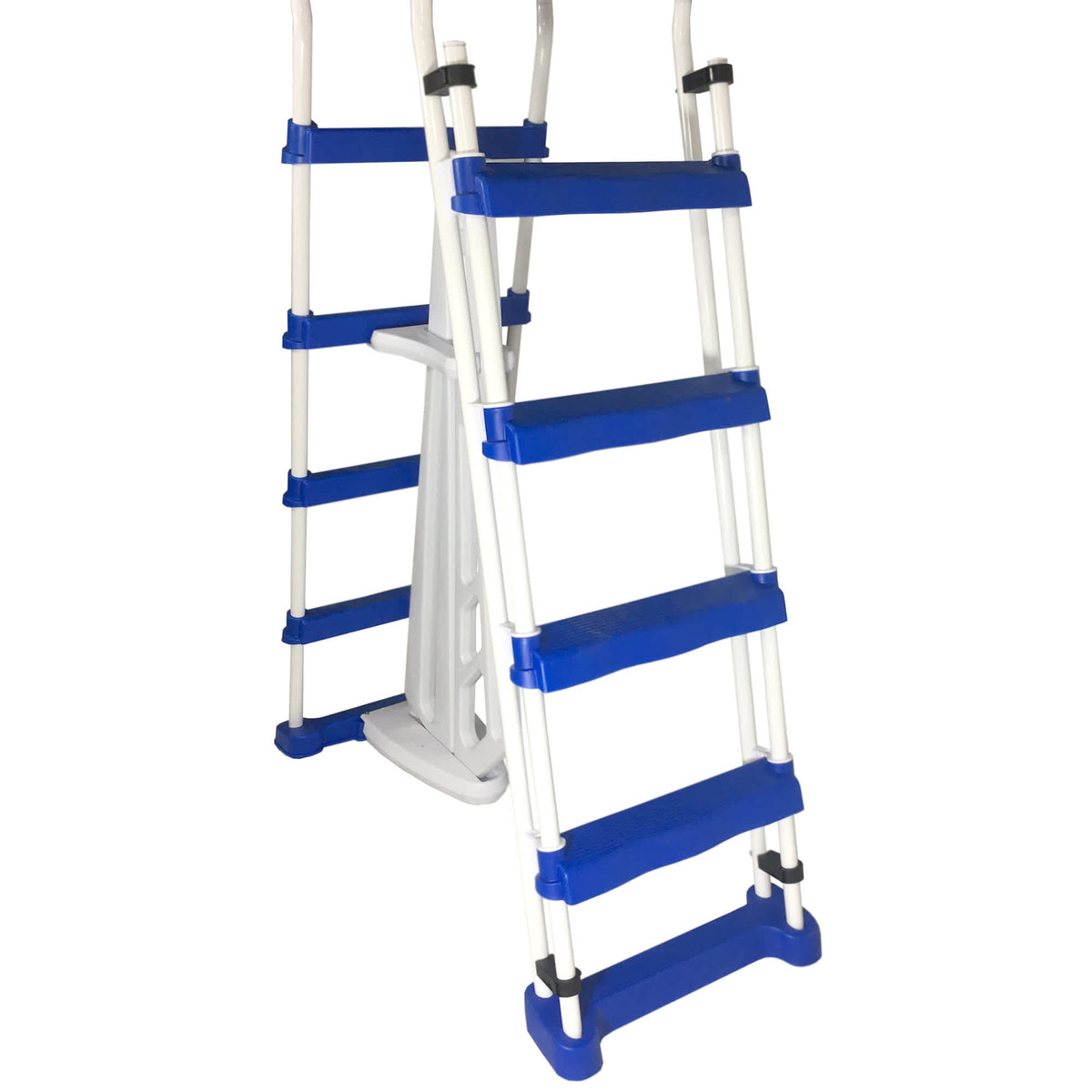 Blue Wave 52-in A-Frame Ladder - rear three-quarter view showing both step ladders and the centre barrier