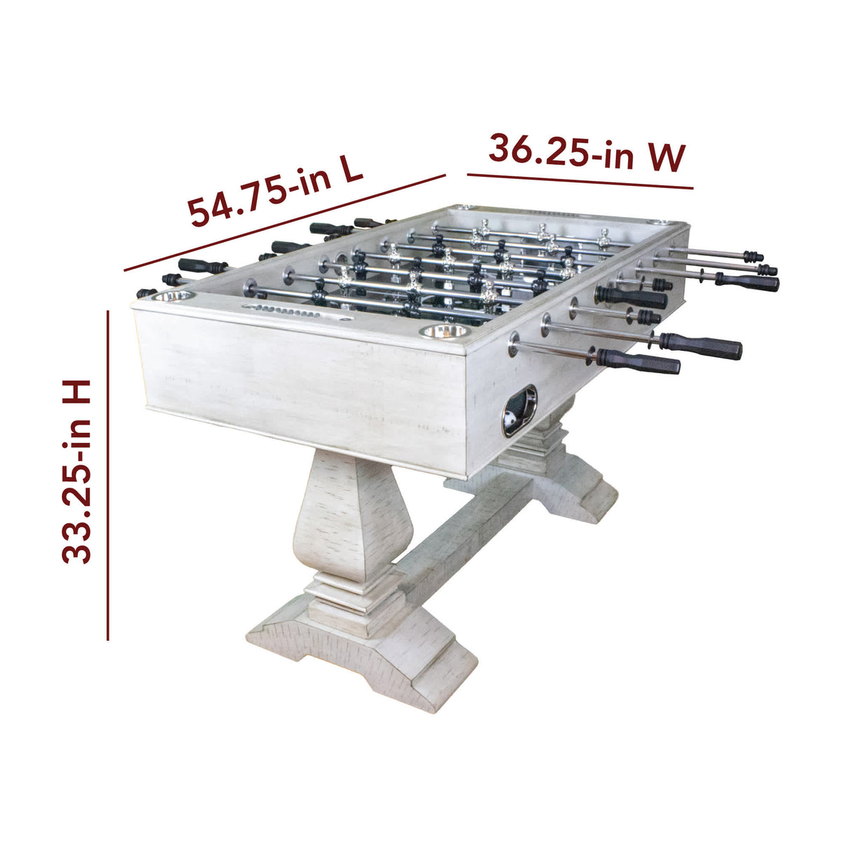 Hathaway Montecito 55-in Foosball Table Game Room Table — dimension and specification diagram