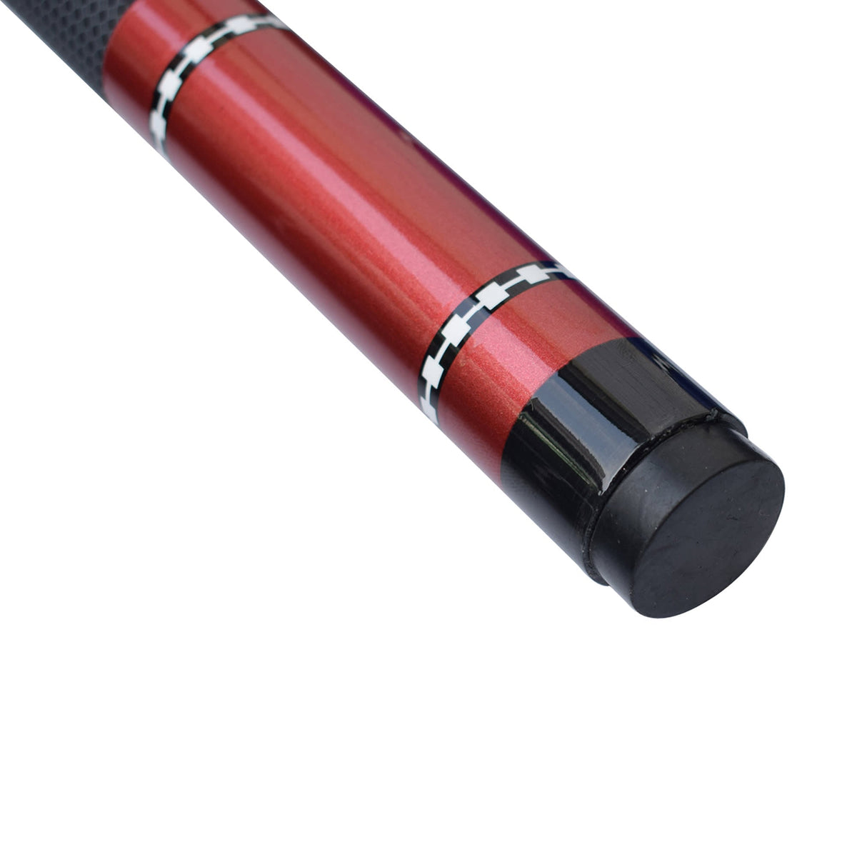 Hathaway Conquest Fiberglass Cue, red - butt end with rubber bumper and inlaid collar ring