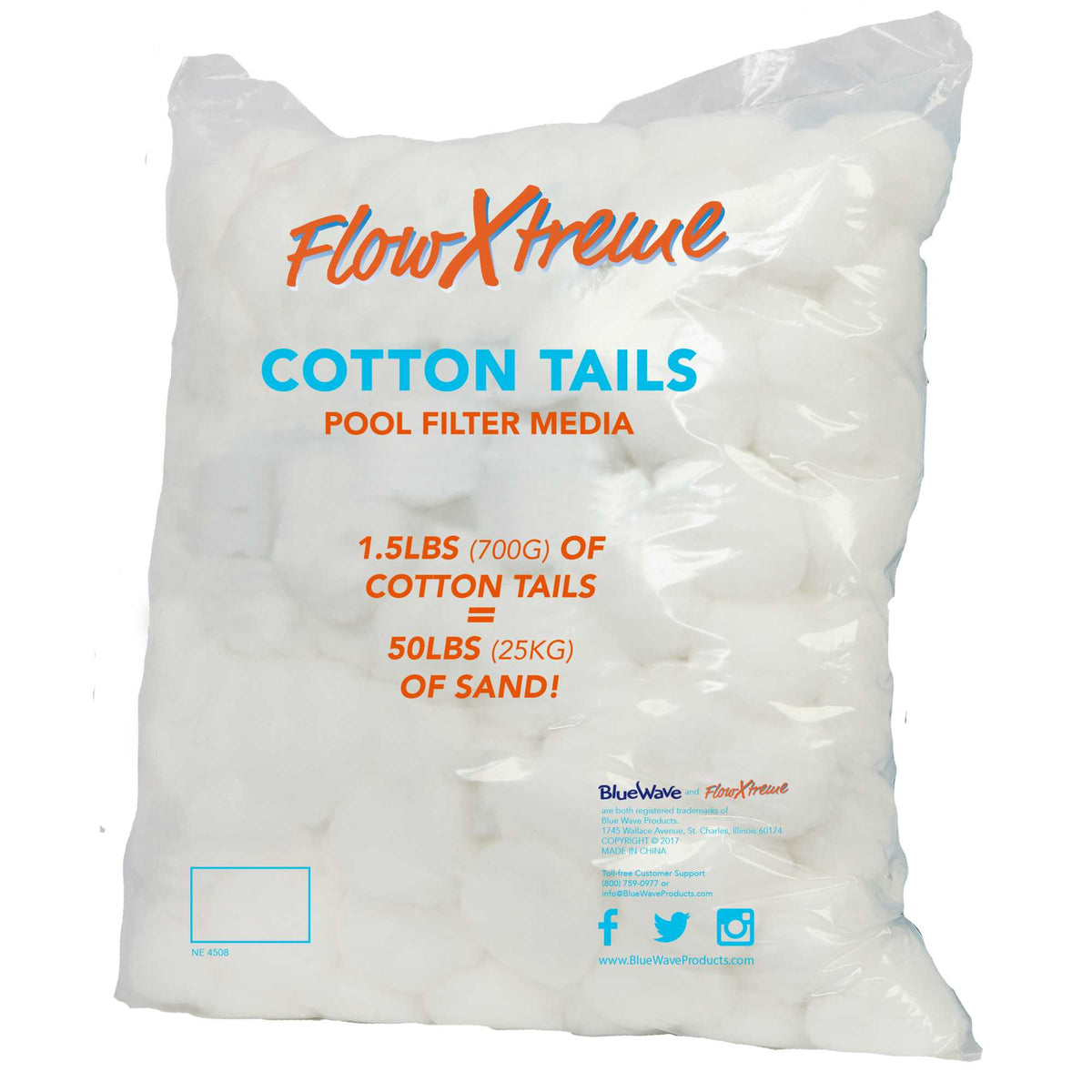 Blue Wave FlowXtreme CottonTails Filter Media 1.5-lbs Bag (Replaces 50-lbs Sand) Pool Pump &amp; Filter
