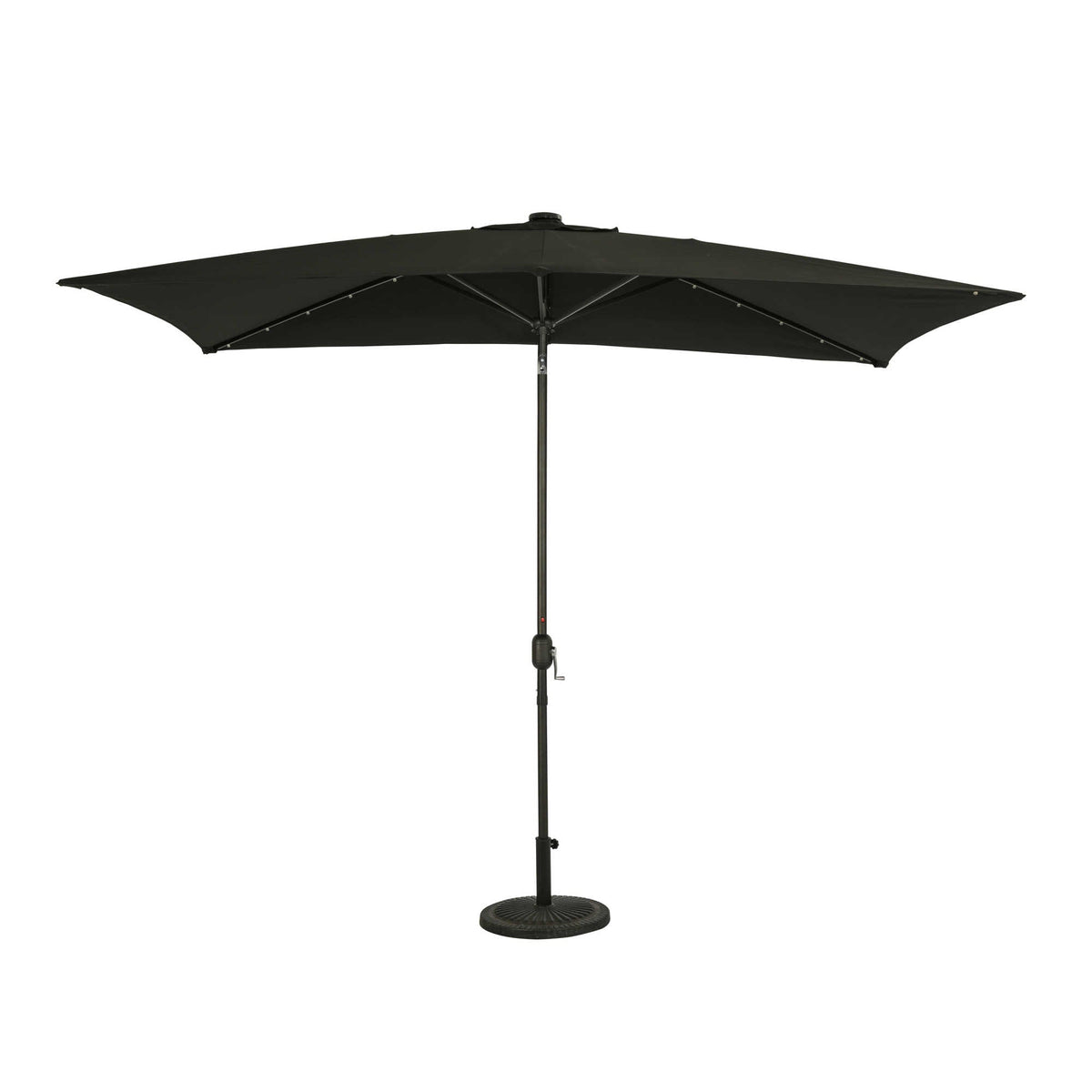 Island Umbrella Nassau 6.5-ft x 10-ft Rectangular Market Umbrella with LED Lights - Breez-Tex Canopy Patio Furniture
