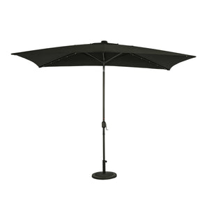 Island Umbrella Nassau 6.5-ft x 10-ft Rectangular Market Umbrella with LED Lights - Breez-Tex Canopy Patio Furniture
