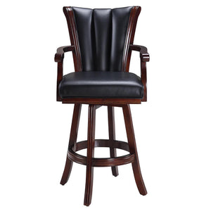 Hathaway Avondale Swivel Bar Stool - front elevation showing the fan back, arms and footring