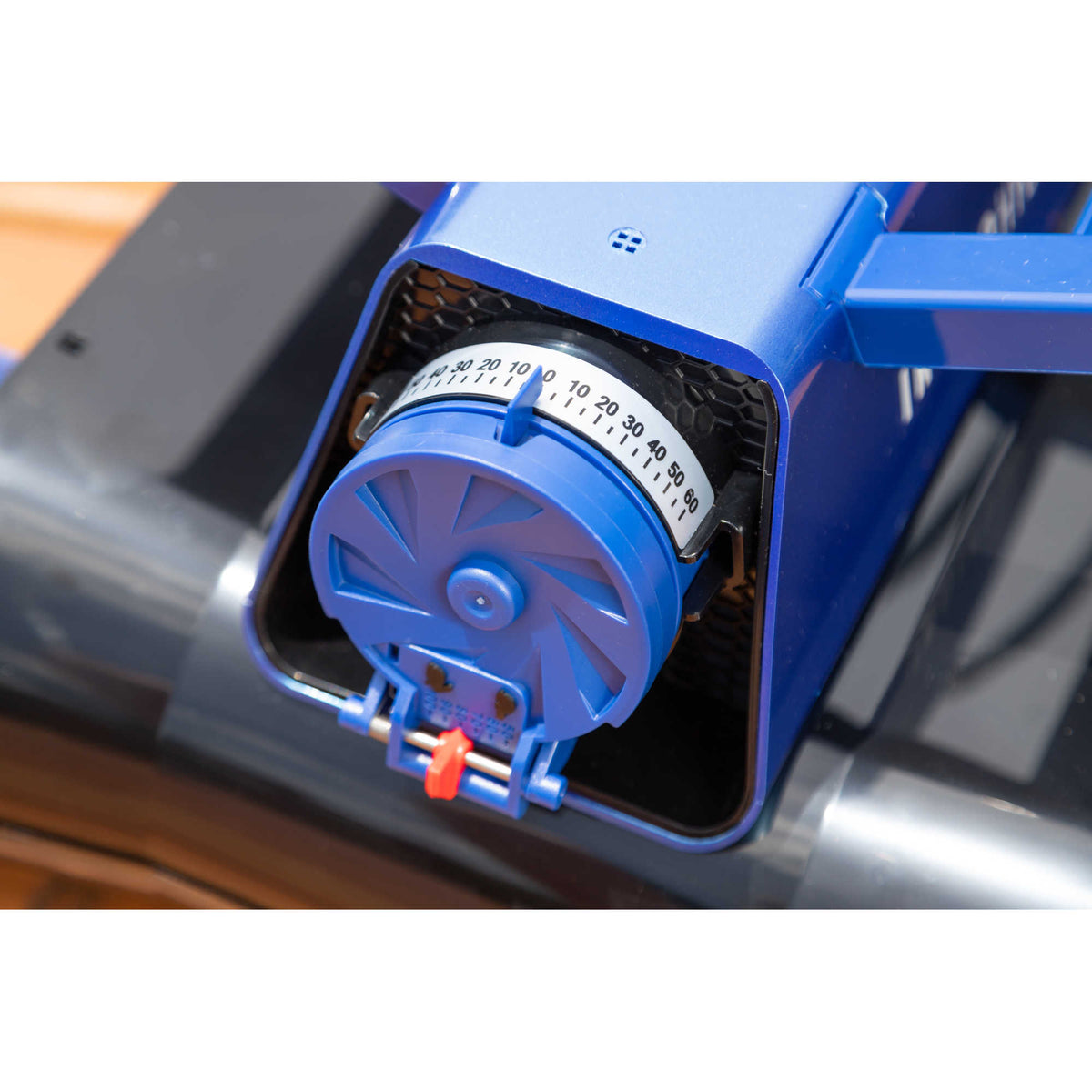 Blue Wave Indigo Hybrid x-5 Robotic Cleaner - impeller and flow-adjustment dial behind the side hatch