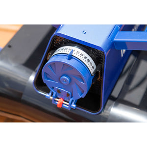 Blue Wave Indigo Hybrid x-5 Robotic Cleaner - impeller and flow-adjustment dial behind the side hatch
