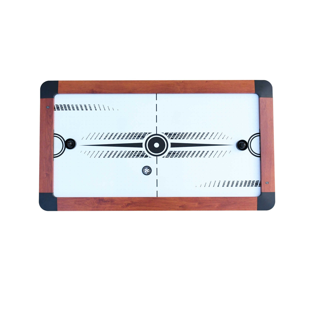 Hathaway Dorsett Air Hockey Table - playfield from above with both goals and the centre spot